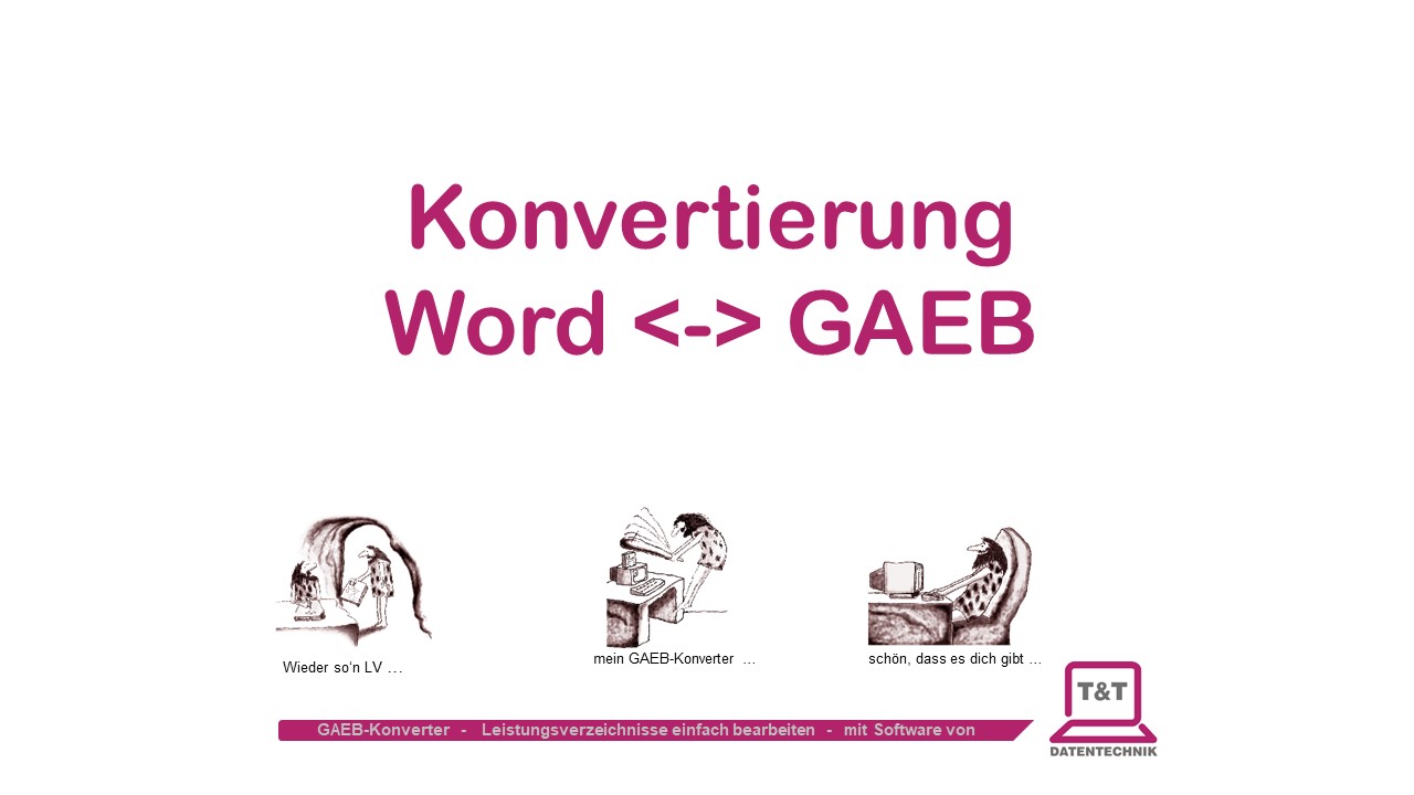 Startbildschim Konvertierung Word - GAEB