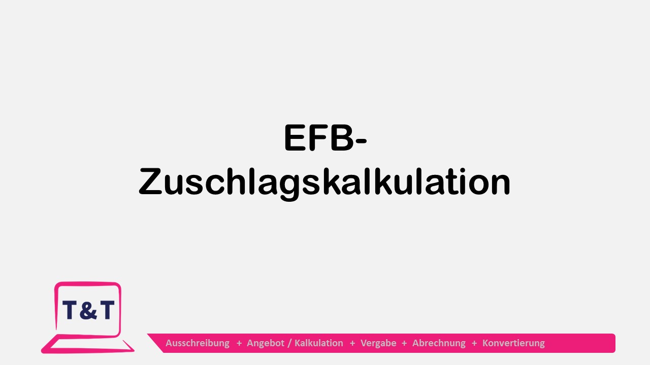 Startbildschim EFB-Zuschlags-Kalkulation