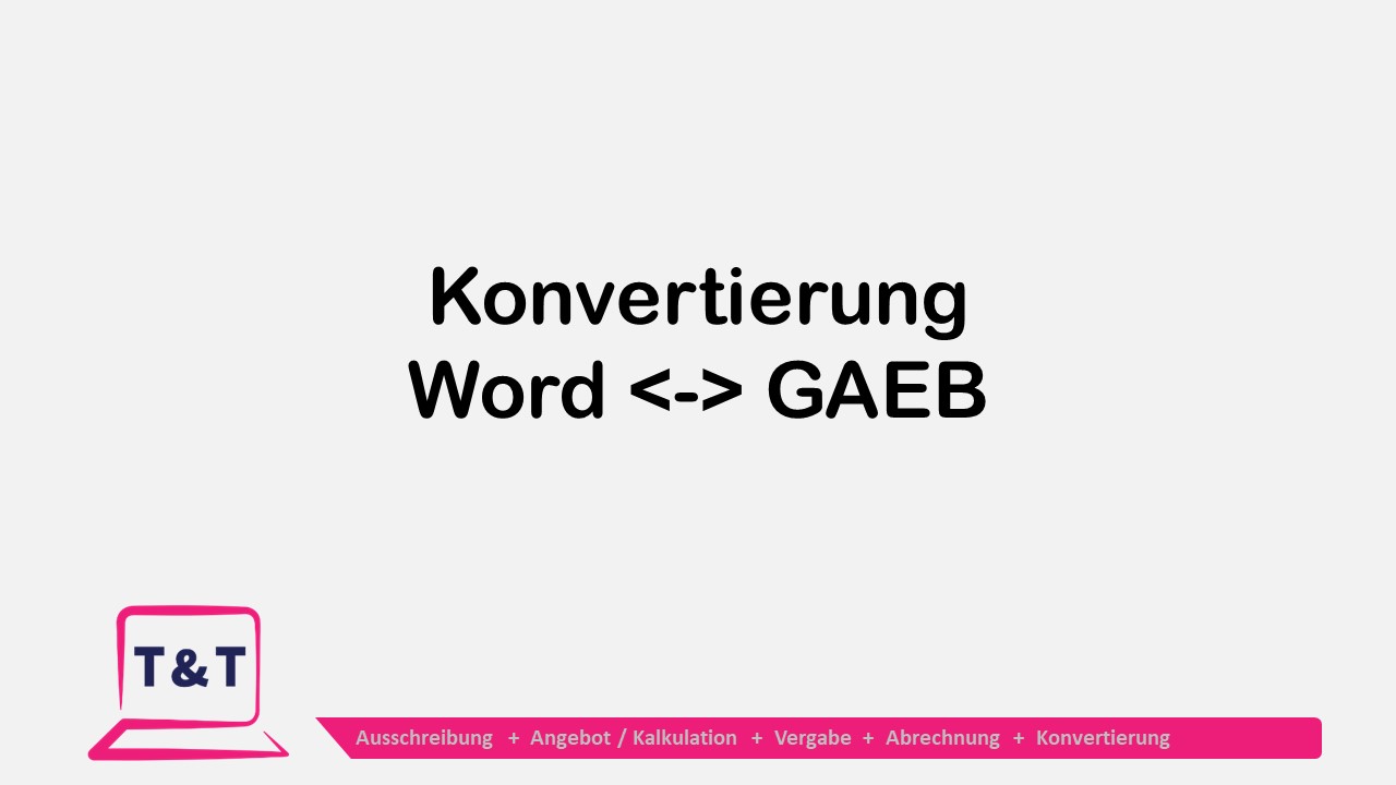 Startbildschim Konvertierung Word - GAEB